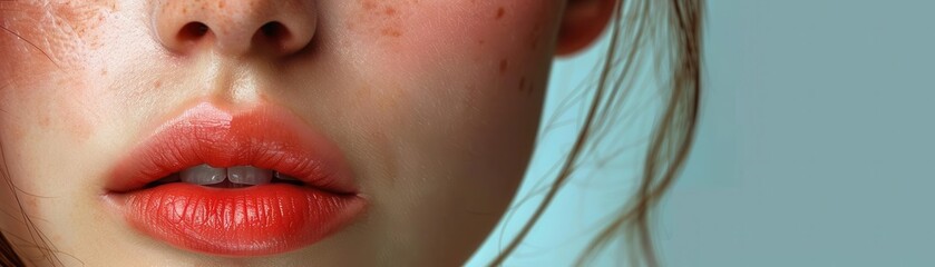 Fototapeta premium Realistic makeup tutorial showing contouring techniques high-definition clarity