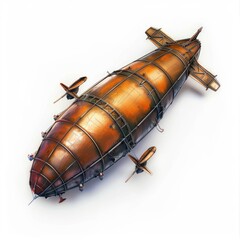 Medium shot of Airship, isolated on a white background, bright and vivid tonality, in the style of product photography.