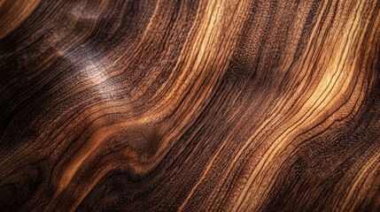 Close-up of Richly Grained Walnut Wood Texture