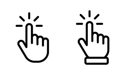 Click hand cursor icon set