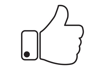 Thumbs up icon. Black Thumb up icon on white background. Vector illustration