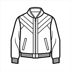 A stylish bomber jacket line art vector