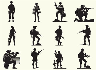 Soldier Silhouette Vector Illustration