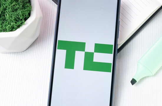 New York, USA - 1 August 2024: TechCrunch Logo on Phone Screen, Icon on Display