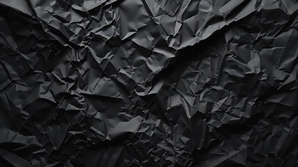 Blank black crumpled paper texture background. AI generated
