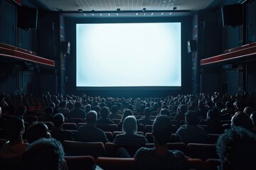 Obraz premium Group of friends or family gathered around a screen, watching their favorite show or movie