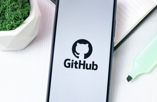 New York, USA - 1 August 2024: GitHub Logo on Phone Screen, Icon on Display