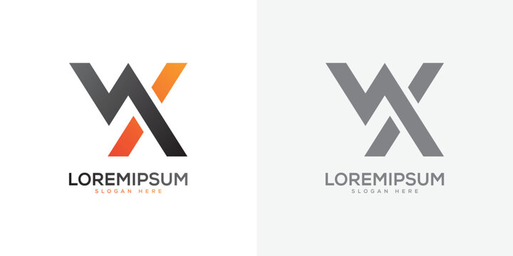 Letter WX Logo Vector Minimal Design Template.