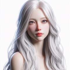 Naklejka premium female white hair