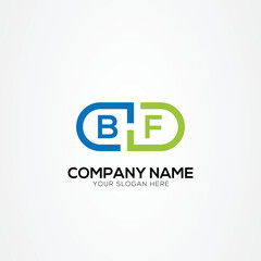 Minimal Monogram Letter BF Medicine Logo Elements
