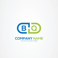 Minimal Monogram Letter BQ Medicine Logo Elements