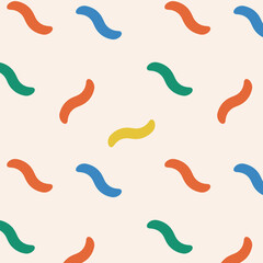 Abstract Cute Kid Background With Scribble Bold Lines.