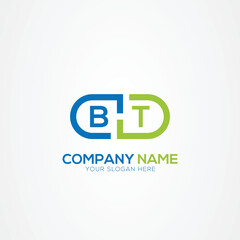 Minimal Monogram Letter BT Medicine Logo Elements