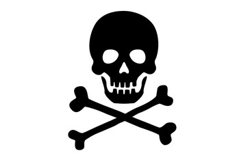 Skull crossbones silhouette icon. Clipart image isolated on white background