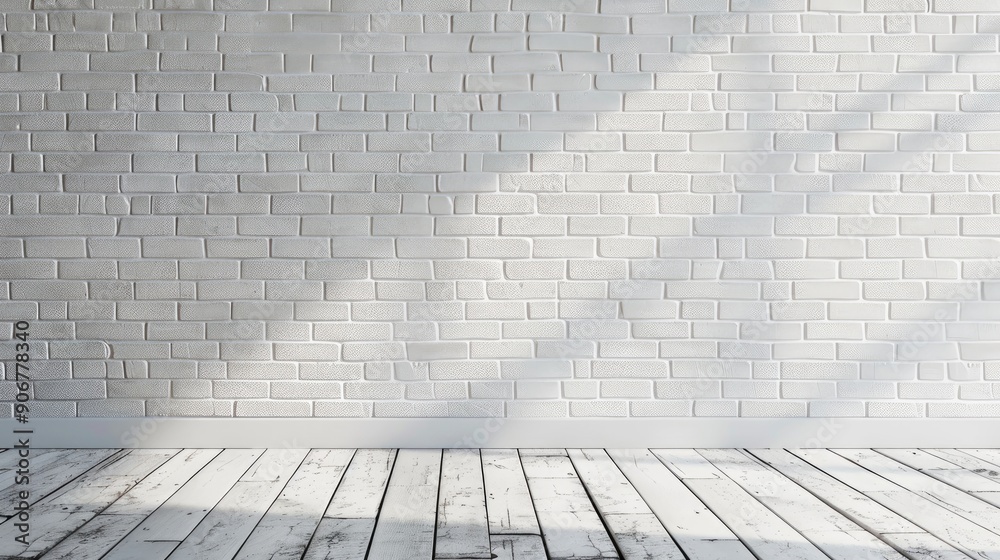 Canvas Prints Minimalist white brick wall with space for work and design in room interior theme