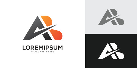 Letter Ab modern Logo Vector Design. Minimal ab logo  template. 