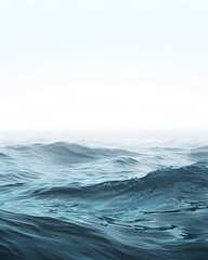 Fototapeta premium The ocean is calm and peaceful, with a few waves breaking on the shore