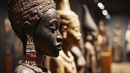 Detailed view of a prominent exhibit in the National African Museum of Central Africa, showcasing its significance.