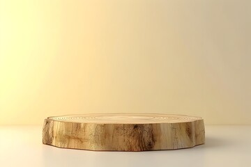 Maple Wood Podium Display Stand on Pale Yellow Background