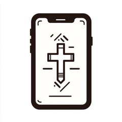 Obraz premium The medical apps icon line is shown on a white background with a modern illustration.