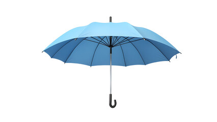 Blue umbrella isolated on white png. Summers, heat, UV radiations, rainfall, rain, weather, weather protection concept png.
