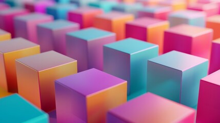 Obraz premium Abstract background of colorful cubes in a repeating pattern.