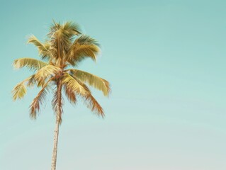 Palm Tree Silhouette Against a Blue Sky