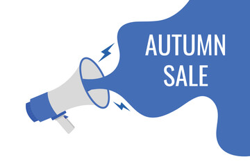 autumn sale button, banner, label, template for website. autumn sale text with colorful megaphone icon
