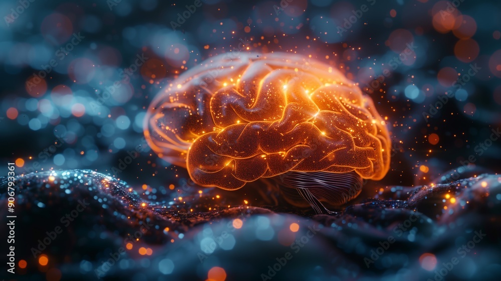 Poster a close-up view highlights the intricate neural networks and glowing synapses of a brain against a d