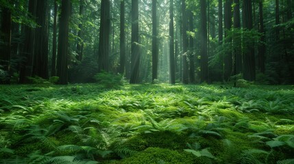 Fototapeta premium Enchanted Forest: A Verdant Oasis of Tranquility