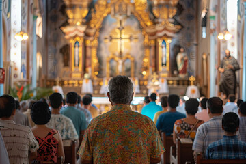 People at church during holy mass