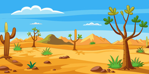 Desert Scene Vector Illustration for kids story