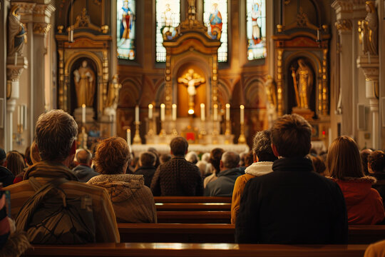 People at church during holy mass