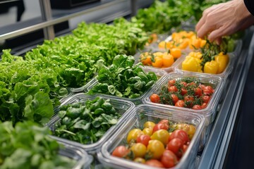 Obraz premium Sustainable food production lab, representing future agriculture