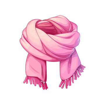recommend clip art: Vector winter pink scarf isolated on white background. illustration of pink scarf. Christmas holiday wool muffler clothes. Winter warming clothes in cartoon style pink color for pretty girl 
