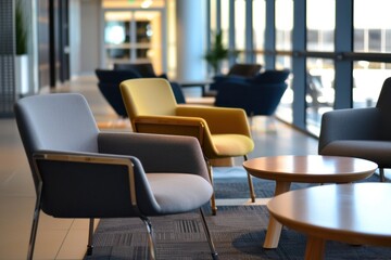 Modern Office Lobby with Comfortable Seating