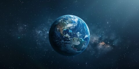 Obraz premium Fanciful Celestial Vision: A Fantasy Globe Illuminated Against the Dark Abyss of Space, Embarking on a Journey of Imagination and Discovery