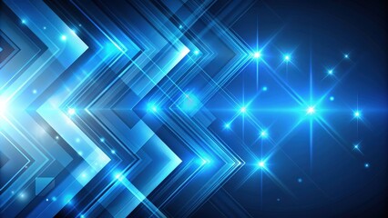 Obraz premium Dynamic blue background with illuminated arrows in abstract space, Blue, Background, Illuminated, Arrows, Abstract, Space