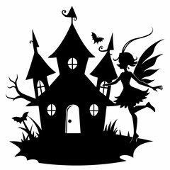 black fairy halloween witch house black silhouette