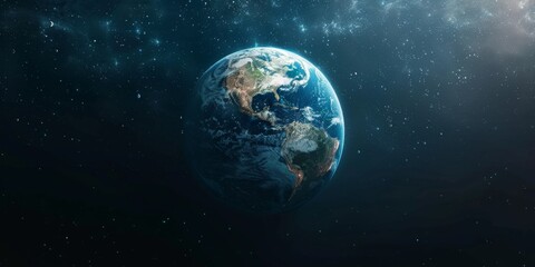 Fototapeta premium Fanciful Celestial Vision: A Fantasy Globe Illuminated Against the Dark Abyss of Space, Embarking on a Journey of Imagination and Discovery