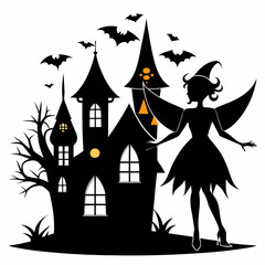 black fairy halloween witch house black silhouette