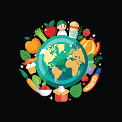 Creative set of  a fresh vegetable  illustration design on a white background