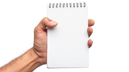 Hand Holding a Blank Notepad