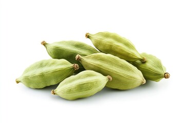 Cardamom isolated on white background, full depth of field, ai