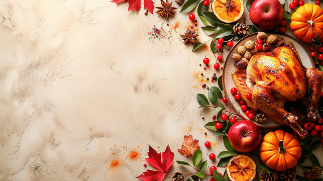 Autumn Themed Frame. Thanksgiving Frame with Copy Space. September Celebration