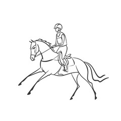 Athlete and horse at the start, equestrian, eventing