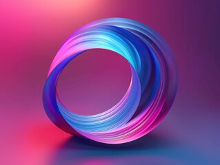 Obraz premium Abstract Swirling 3D Shapes in Vibrant Hues