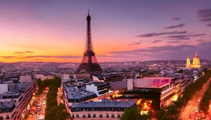 Obraz premium Eiffel Tower at Sunset in Paris