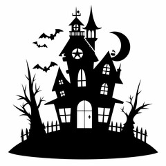black halloween witch house black silhouette