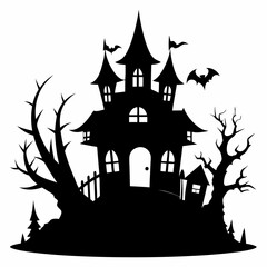 black halloween witch house black silhouette